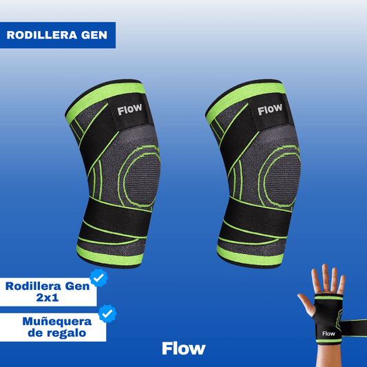 Rodillera Gen 2x1 + Muñequera de regalo + E-book: 8 ejercicios para fortalecer rodillas desde casa 🎁 - Alivia dolor desde el primer uso
